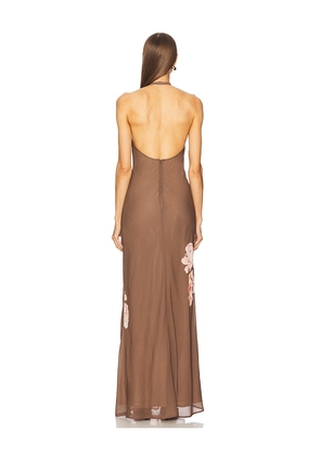 SAU LEE Gwyneth Dress in Brown. Size 10. Also in 2, 6.