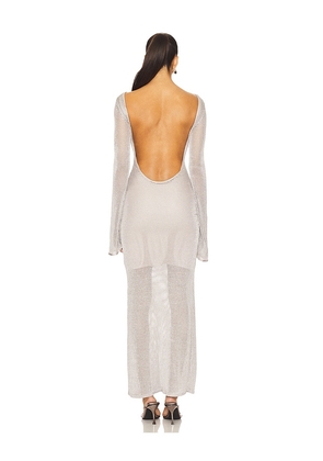 Tyler McGillivary Estelle Knit Dress in Metallic Silver. Size M. Also in S, XS, XL.