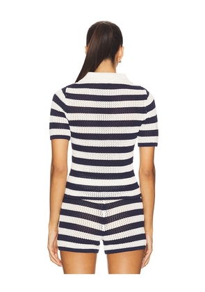 SEROYA Pax Polo Top in Navy. Size M. Also in L, S, XL, XS, XXS.