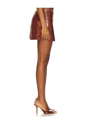 Rezek Studio Sparkle Mini Skirt in Brown. Size S. Also in XS, M.