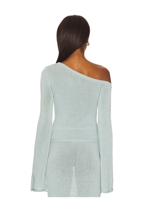 SEROYA Alivia Knit Top in Blue. Size M. Also in S, XS.