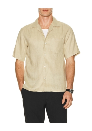 Theory Noll Short Sleeve Camp Shirt in Cream. Size M. Also in L.