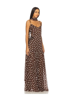Show Me Your Mumu Dalia Maxi Dress in Brown. Size M. Also in S, XS, L, XL.