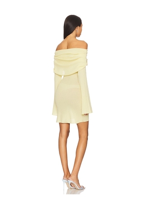SEROYA Xen Knit Mini Dress in Lemon. Size S. Also in M, XL.