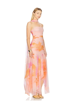 retrofete Teryn Silk Dress in Orange. Size S. Also in XS, XL.