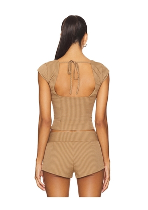 superdown Agnes Top in Brown. Size M. Also in XS, S, L, XL.