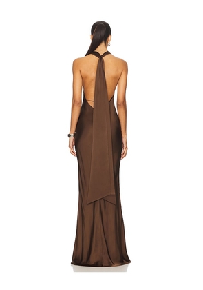 SAU LEE Pearl Gown in Chocolate. Size 10. Also in 0, 2, 4, 6, 8, 12.
