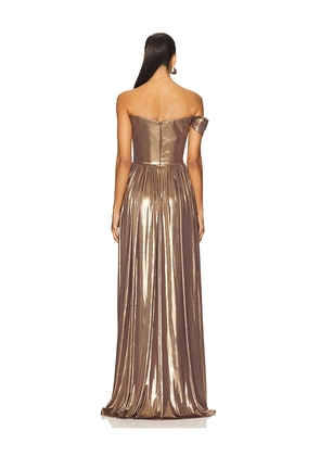SAU LEE Kennedy Gown in Metallic Gold. Size 2. Also in 0, 4, 6, 8.