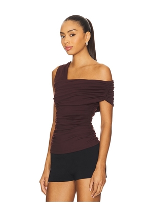 Susana Monaco One Arm Gathered Top in Burgundy. Size S. Also in XS.