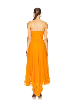 retrofete Louisa Chiffon Dress in Orange. Size S. Also in XS.