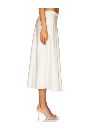 SEROYA Tamsin Midi Skirt in Cream. Size M. Also in L, S, XS.