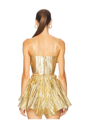 The Dolls House Shelby Corset Top in Metallic Gold. Size M. Also in S, XL, XS.