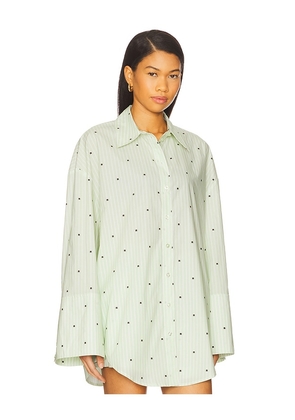 ROTATE Poplin Oversized Shirt in Green. Size 42. Also in 36, 40.