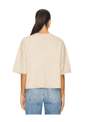 PISTOLA Shiloh Boxy Crewneck Sweater in Beige. Size XL. Also in L.