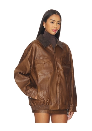 Show Me Your Mumu Maverick Bomber Jacket in Brown. Size L. Also in XS.