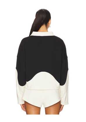 Port de Bras Wave Sofia Sweater in Black,White. Size M. Also in S, XL, XS.