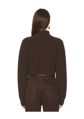 SEROYA Carmen Mid Cropped Sweater in Brown. Size M. Also in L, S, XS, XXS.