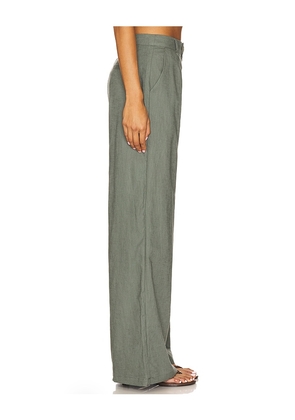 SNDYS x REVOLVE Hale Linen Pant in Olive. Size M. Also in L, XL, XS.