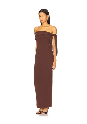 SNDYS Jaymes Maxi Dress in Chocolate. Size M. Also in XXS, XS, S, L, XL, XXL.
