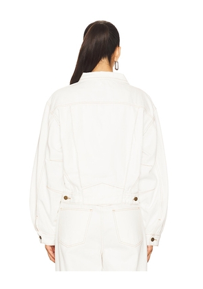 SNDYS Rune Denim Jacket in White. Size M. Also in L, XL, XXL.