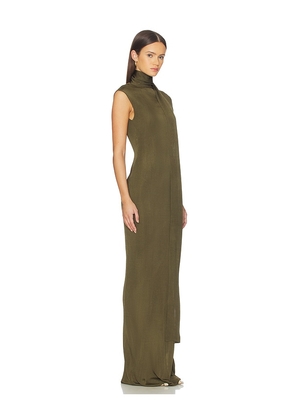 SRG Dianne Scarf Wrap Gown in Green. Size M. Also in XS, S, L, XL.