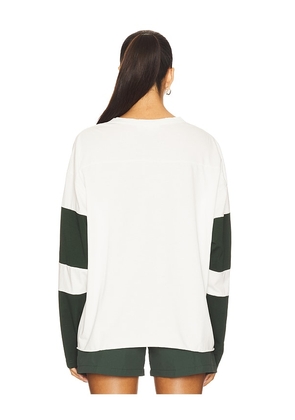 Found Distressed Team Tee in Ivory. Size M. Also in XS.