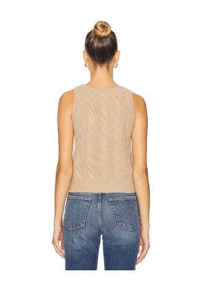 Polo Ralph Lauren Cable Wool Cashmere Sleeveless Sweater in Tan. Size M. Also in L.