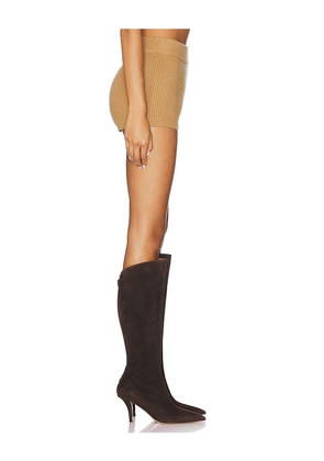 Ronny Kobo Neoma Knit Short in Brown. Size M. Also in S, XS, L.