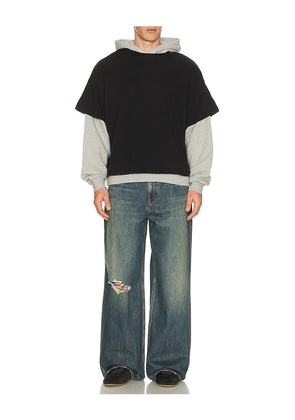 Found Found Double Layer Hoodie in Black. Size M. Also in S.