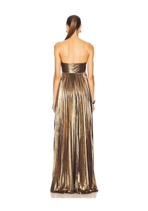 retrofete Zoa Dress in Metallic Gold. Size S. Also in XS, M.