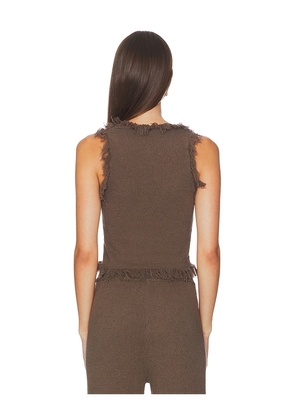 SNDYS Skyler Knit Top in Chocolate. Size M. Also in S, XXS, XS, L, XXL.