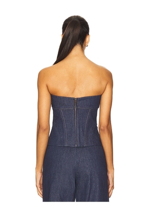 SAU LEE Brooklyn Corset Top in Blue. Size 2. Also in 0, 4, 6, 8.