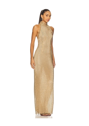 SAU LEE Santana Crystal Dress in Metallic Gold. Size 2. Also in 0, 4, 8.