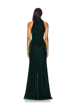 SAU LEE Ariana Velvet Gown in Dark Green. Size 0. Also in 2, 6.