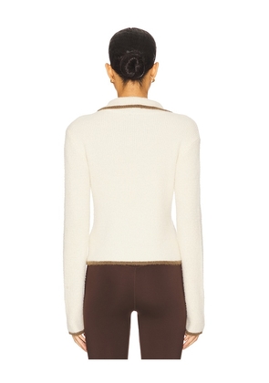 P.E Nation Ignite Zip Neck Knit Sweater in Cream. Size M. Also in XS, S, L.