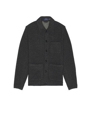 Polo Ralph Lauren Brushed Double Knit Chore Jacket in Charcoal. Size M. Also in S.