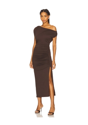 Susana Monaco One Arm Midi Dress in Chocolate. Size S. Also in XS.