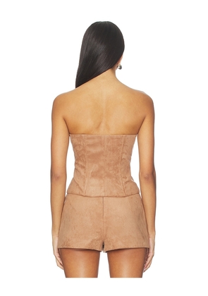 Tularosa Jolie Faux Suede Top in Tan. Size M. Also in XXS, XS, S, L, XL.
