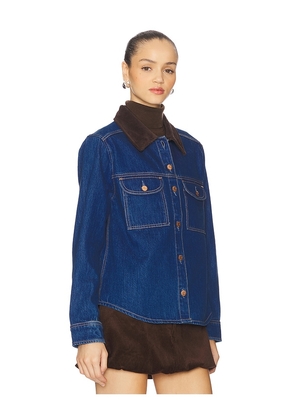 PISTOLA Devon Relaxed Shacket in Blue. Size S. Also in M.