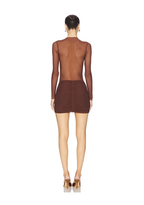 superdown Carolina Mini Dress in Chocolate. Size M. Also in S, L, XL.