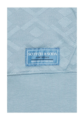 Scotch & Soda Jacquard Terry Hoodie in Baby Blue. Size S. Also in M.