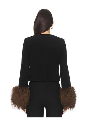 Susanna Chow Frida Suede Jacket in Black. Size S. Also in M.