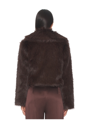 The Sei Faux Fur Bomber Jacket in Chocolate. Size 6. Also in 8.