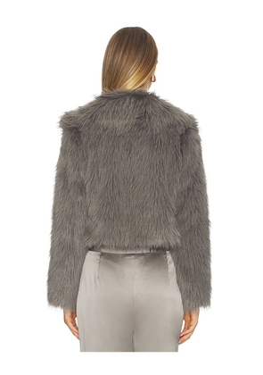 The Sei Faux Fur Bomber Jacket in Grey. Size 4. Also in 0, 8.