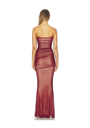 retrofete Quintessa Mesh Dress in Burgundy. Size M. Also in XS, S, L.