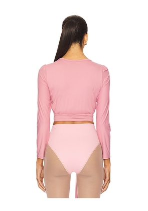 Port de Bras Sage Wrap Top in Pink. Size M. Also in L, S.