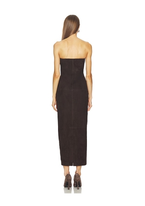 SRG Kim Suede Dress in Chocolate. Size M. Also in XXS, XS, S, L, XL.