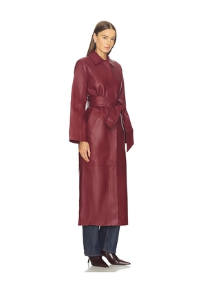 SRG Reggie Leather Coat in Burgundy. Size M. Also in XXS, XS, S.