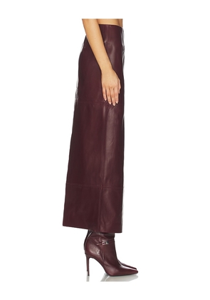 SRG Mango Leather Skirt in Burgundy. Size M. Also in XXS, XS, S, L.
