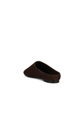 SIMONMILLER Riad Suede Mule in Chocolate. Size 40. Also in 41.